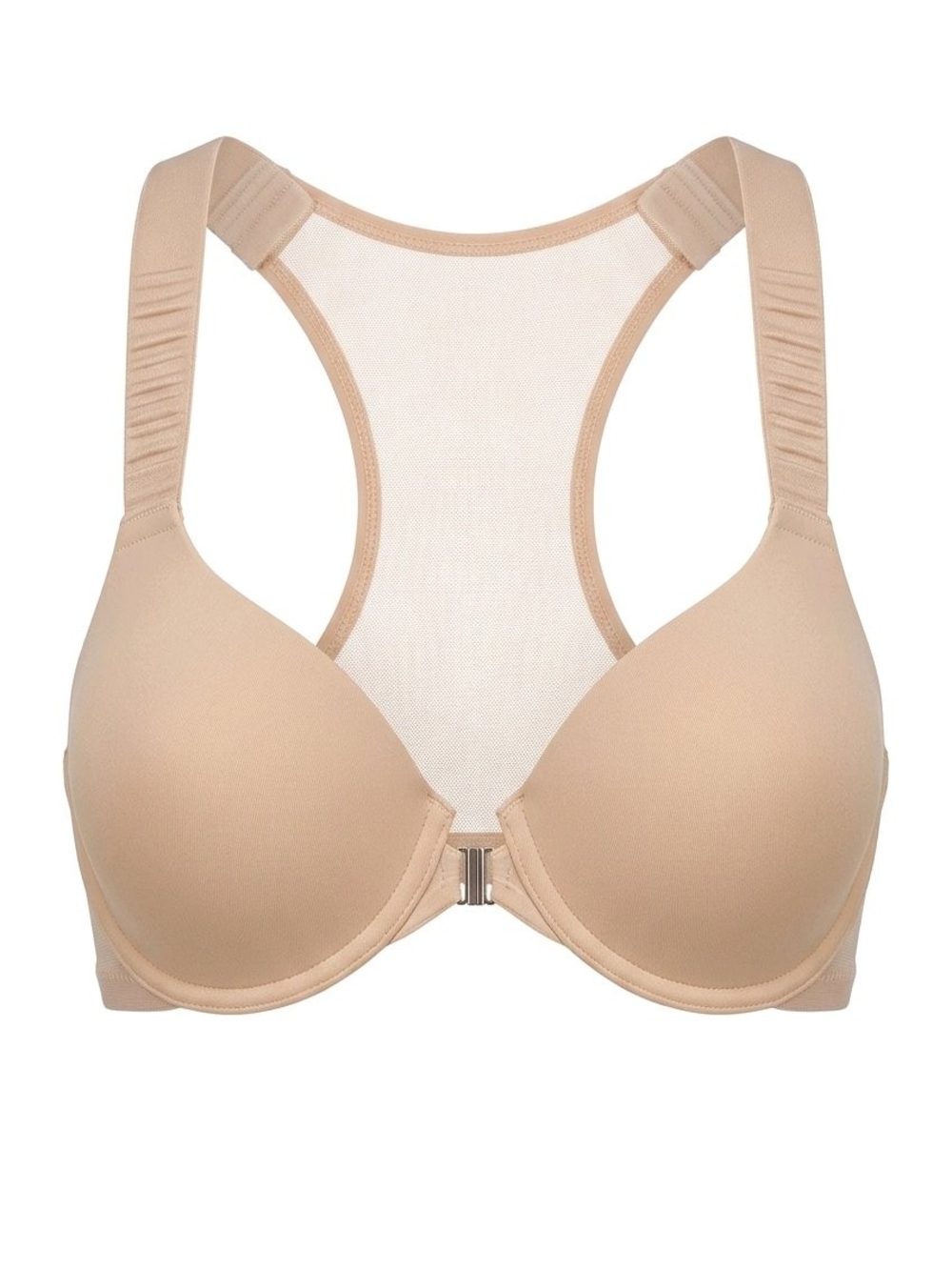 Nude/Beige T-Shirt & Mesh Bra
